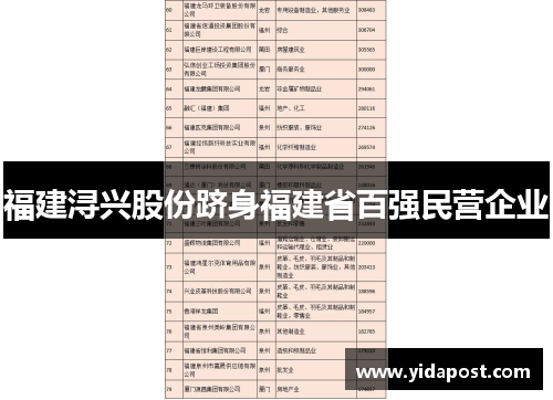 福建浔兴股份跻身福建省百强民营企业